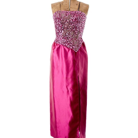 Fushia Mike Benet Sequined Strapless Gown - Picture 6 of 6